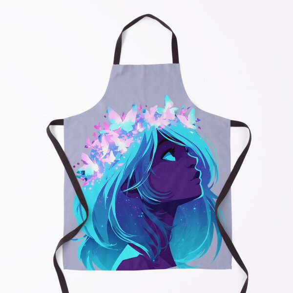 Item preview, Mystical Butterfly Woman with Cosmic Blue Hair and Pink Flowers PNG designed and sold by MythicMood.