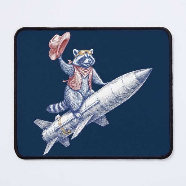 Item preview, Cowboy Raccoon Riding a Rocket designed and sold by StellarBees.