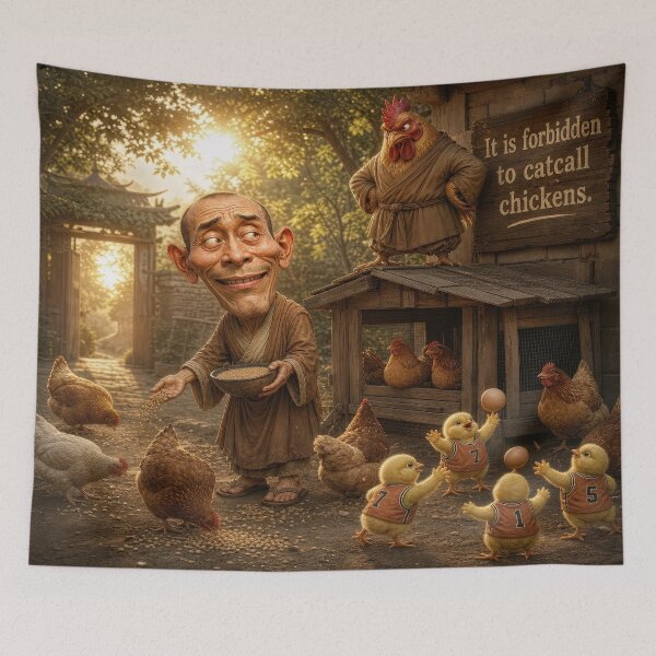 Item preview, Funny Chicken and Angry Rooster Lovers designed and sold by The Brother Wu Collection.