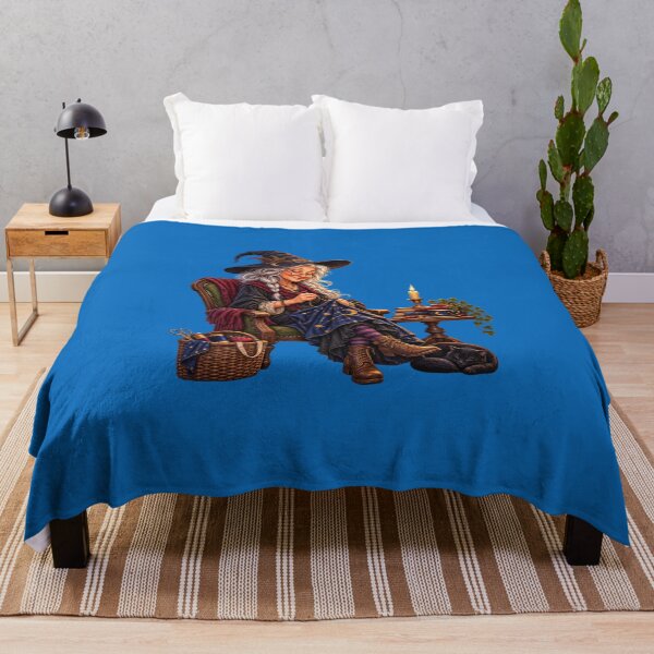 Item preview, Witch Seamstress by Candlelight – Cozy Moonlit Sewing Art designed and sold by Alpine-Ink.