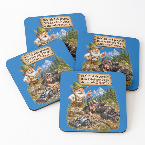 Item preview, Funny Witch & Bavarian Gnome Humor – "Hab' ich doch gewarnt!" designed and sold by Alpine-Ink.
