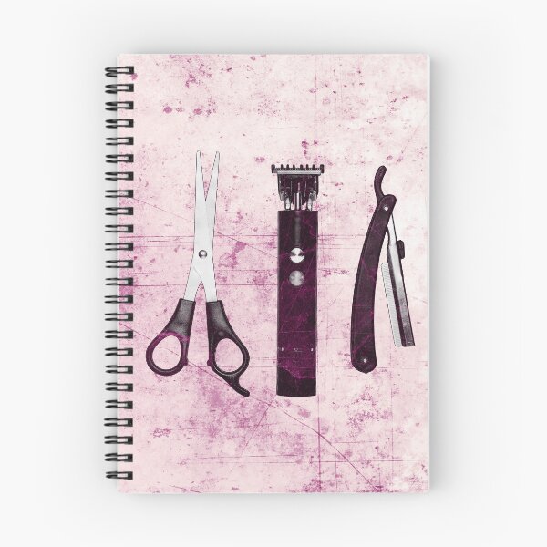 Item preview, Pink-tinted Vintage Barber Tools Shears Clipper and Razor designed and sold by Ghoul Enterprises.