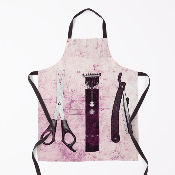 Item preview, Pink-tinted Vintage Barber Tools Shears Clipper and Razor designed and sold by Ghoul Enterprises.