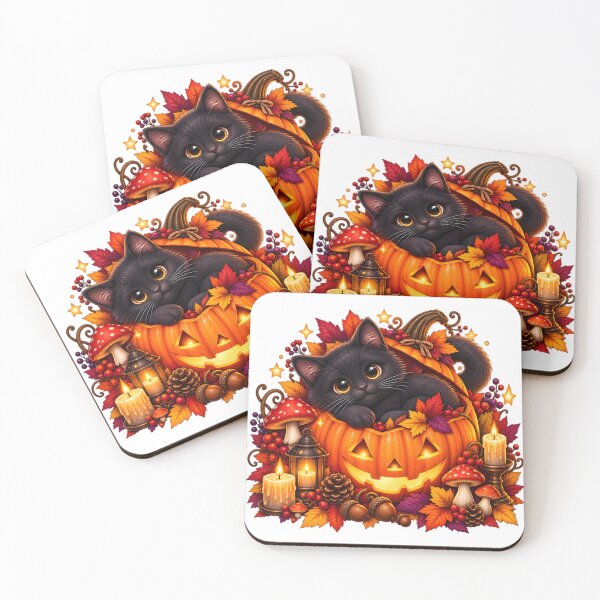 Item preview, Whimsical Halloween Cat – Pumpkin & Autumn Magic designed and sold by Clothes With Smiling Animals Walt Gral.