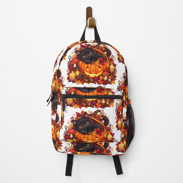 Item preview, Whimsical Halloween Cat – Pumpkin & Autumn Magic designed and sold by Clothes With Smiling Animals Walt Gral.