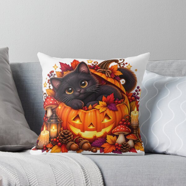 Item preview, Gato caprichoso de Halloween: Calabaza y magia otoñal designed and sold by Clothes With Smiling Animals Walt Gral.