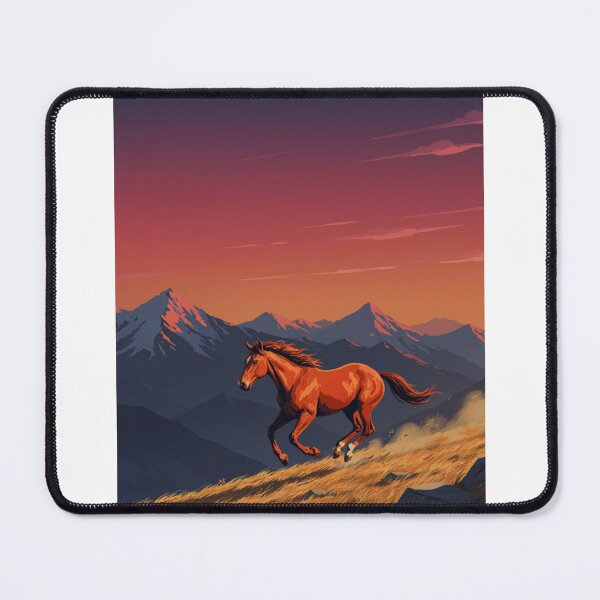 Item preview, Wild Horse Running Rocky Mountains Sunset Denver Art designed and sold by Pandora´s Box.