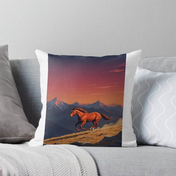 Item preview, Wild Horse Running Rocky Mountains Sunset Denver Art designed and sold by Pandora´s Box.