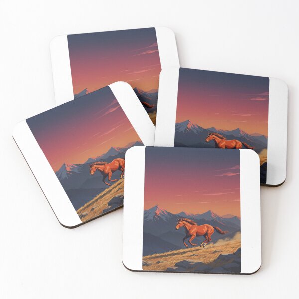 Item preview, Wild Horse Running Rocky Mountains Sunset Denver Art designed and sold by Pandora´s Box.