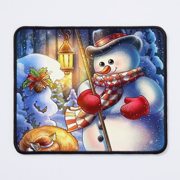 Item preview, Snowman and Fox Winter Night Christmas designed and sold by PuraVibeShop.