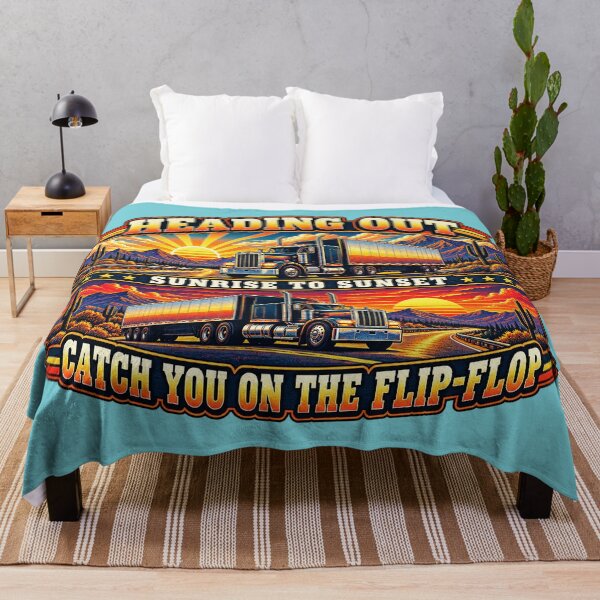 Item preview, Catch You On The Flip-Flop - Heading Out Sunrise To Sunset - Trucker Semi Truck Art designed and sold by NomadForge.