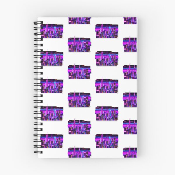 Item preview, Glitchy Neon Synthwave Cityscape designed and sold by One More Run.