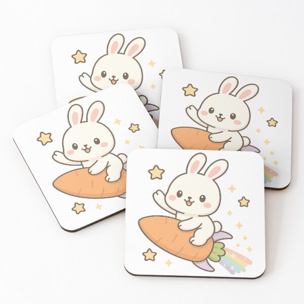 Item preview, Cute Bunny Riding a Carrot Rocket designed and sold by KateVil.