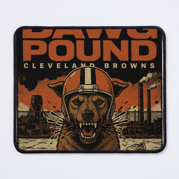 Item preview, Dawg Pound Cleveland Football Industrial Dog Mascot Retro designed and sold by Pandora´s Box.