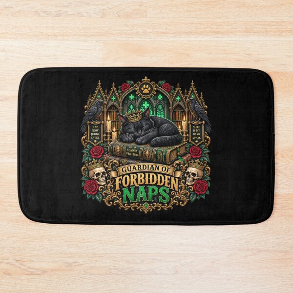 Item preview, Guardian of Forbidden Naps Gothic Black Cat designed and sold by TheInkRaven.