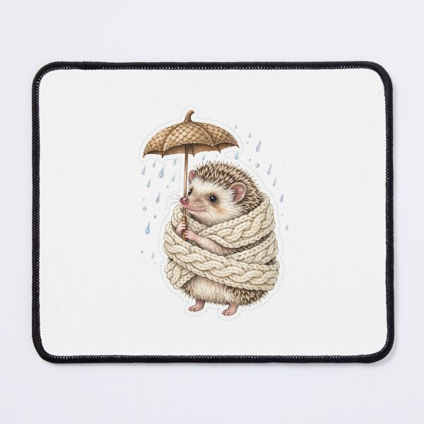 Item preview, Hedgehog in the Rain designed and sold by Meow Meadows.