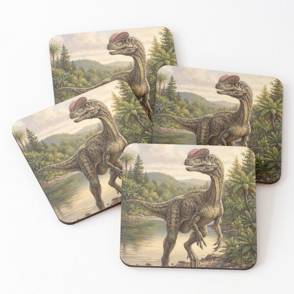 Item preview, Realistic Dilophosaurus Paleoart (Vertical) I designed and sold by Yaremchuk.