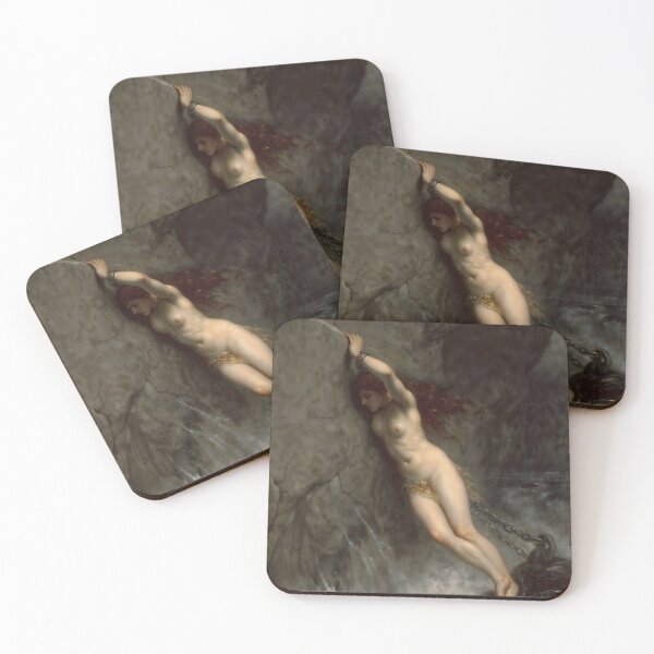 Item preview, Gothic Chained Goddess On Ocean Cliff Painting designed and sold by DarkHolyQueen.