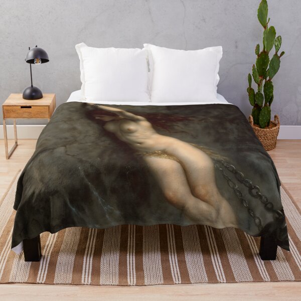 Item preview, Gothic Chained Goddess On Ocean Cliff Painting designed and sold by DarkHolyQueen.