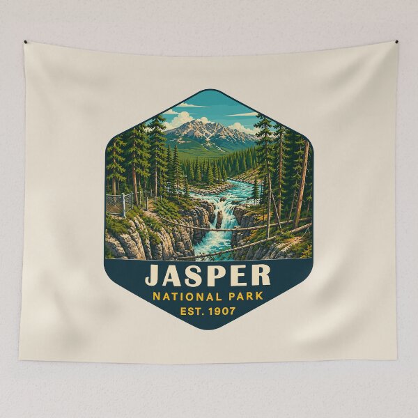 Item preview, Jasper National Park Canada – Vintage Retro Mountain Adventure designed and sold by Gideon Emmerich.