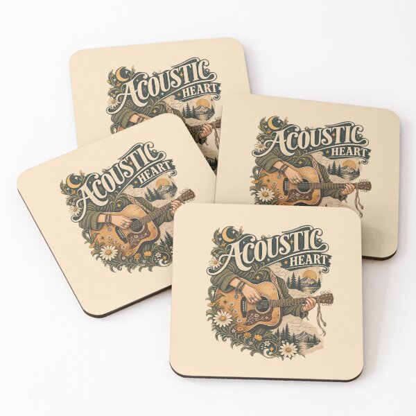 Item preview, Acoustic Heart – Vintage Folk Guitar & Wildflowers designed and sold by BankshopTH.