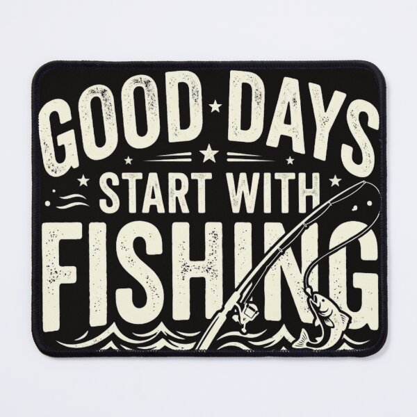 Item preview, Good Days Start With Fishing – Vintage Retro Angler Design designed and sold by RajDeals.