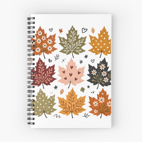 Item preview, Folk Art Patterned Maple Leaves Grid Autumn Cottagecore Graphic designed and sold by PACS0011.