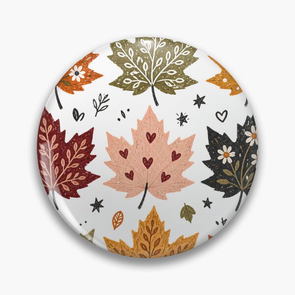 Item preview, Folk Art Patterned Maple Leaves Grid Autumn Cottagecore Graphic designed and sold by PACS0011.