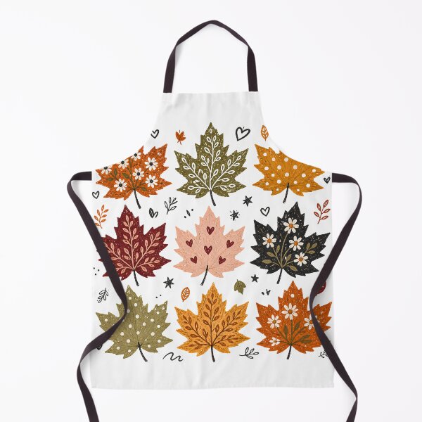 Item preview, Folk Art Patterned Maple Leaves Grid Autumn Cottagecore Graphic designed and sold by PACS0011.
