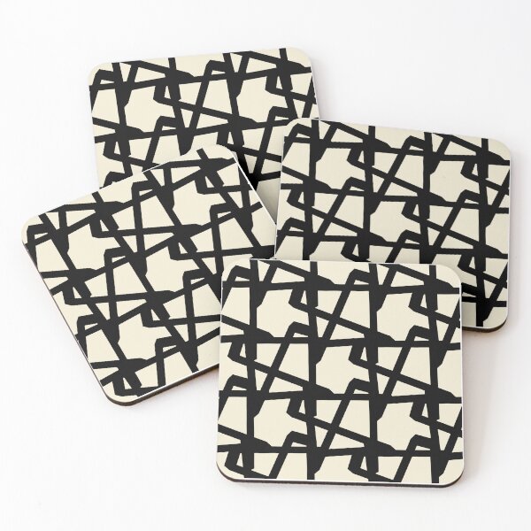 Item preview, Monochrome Angular Grid Geometric Pattern designed and sold by StefanStudioArt.