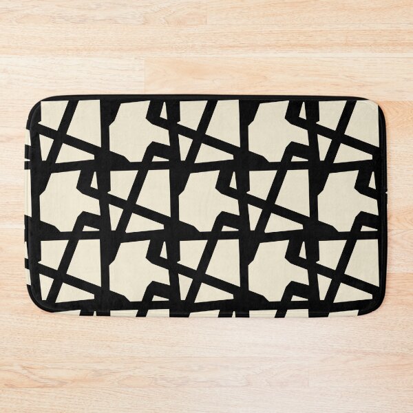 Item preview, Monochrome Angular Grid Geometric Pattern designed and sold by StefanStudioArt.