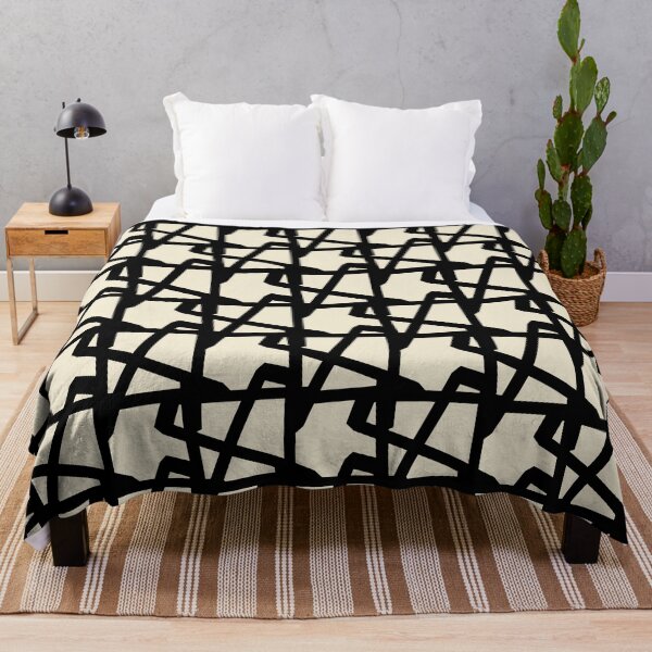 Item preview, Monochrome Angular Grid Geometric Pattern designed and sold by StefanStudioArt.
