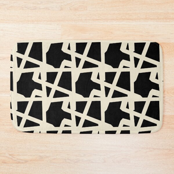 Item preview, Monochrome Angular Grid Geometric Pattern 00 designed and sold by StefanStudioArt.