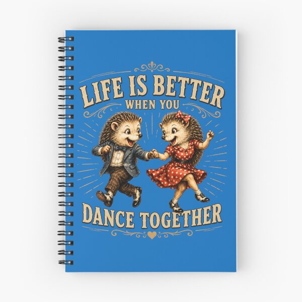 Item preview, Life Is Better When You Dance Together – Vintage Dancing Hedgehogs designed and sold by Alpine-Ink.