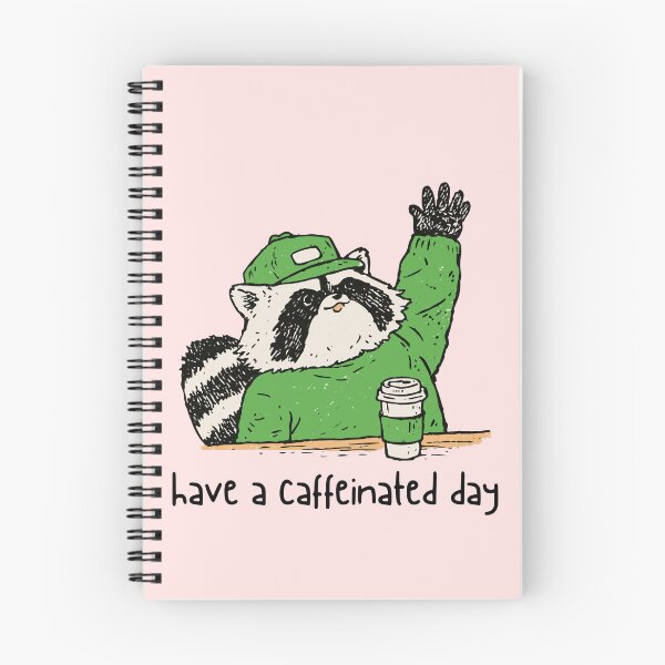 Item preview, Have A Caffeinated Day Waving Barista Raccoon | Funny Coffee Art designed and sold by kuwagatamushi.