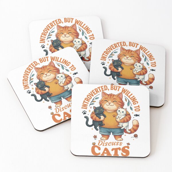 Item preview, Introverted, But Willing To Discuss Cats designed and sold by StellarBees.