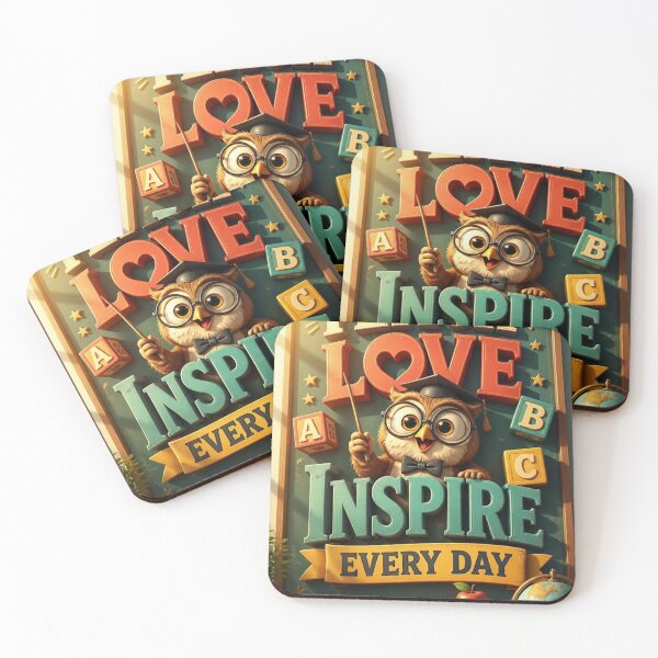 Item preview, Teach Love Inspire Every Day Cute Owl Mascot Back To School designed and sold by mo-carnival.
