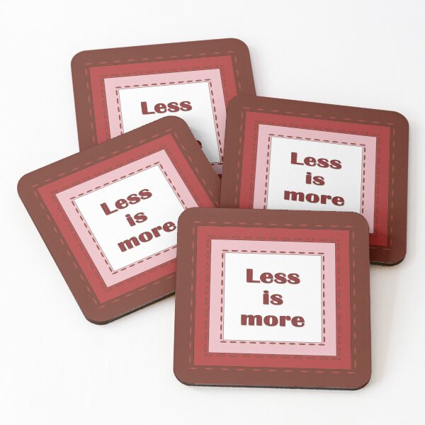 Item preview, The inscription "Less is more" in simulated textile frames of red color shades designed and sold by Cherevan.