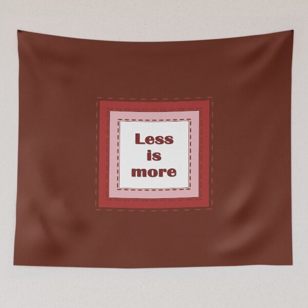Item preview, The inscription "Less is more" in simulated textile frames of red color shades designed and sold by Cherevan.