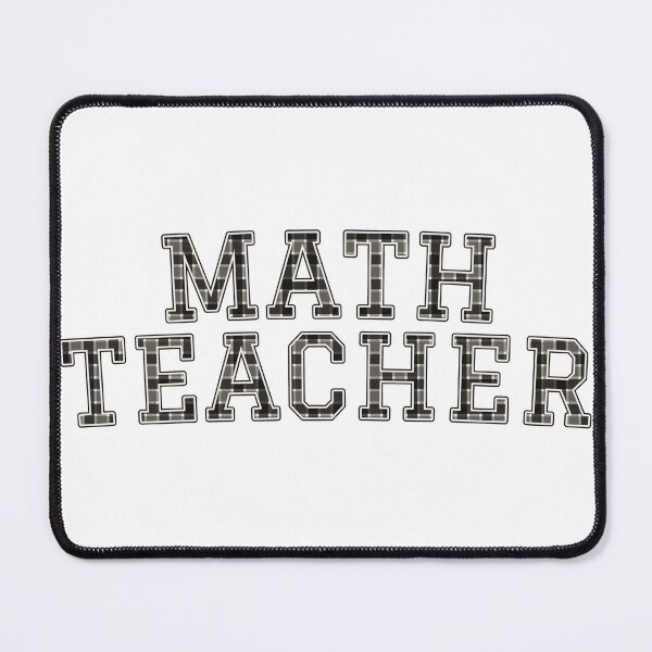 Item preview, Math Teacher Black White Buffalo Check Varsity Letter designed and sold by Worn & Witty.