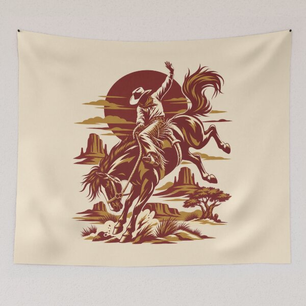 Item preview, Cowboy Bucking Bronco - Vintage Western Graphic  designed and sold by JonelCrafts.