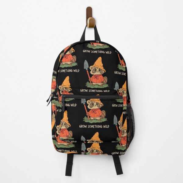 Item preview, Grow Something Wild Gardener Raccoon | Cottagecore Plant Lover Art designed and sold by kuwagatamushi.