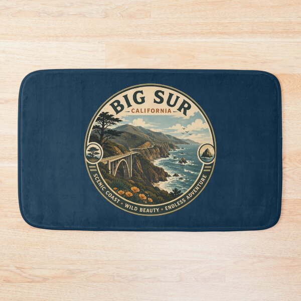 Item preview, Big Sur California Illustration Travel Art Badge designed and sold by KrisSidDesigns.