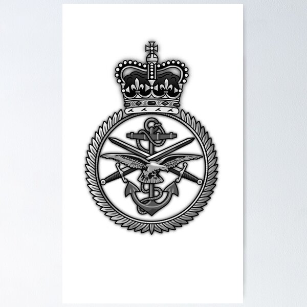 Item preview, Tri-Service badge, black and white designed and sold by Auburn-Art.