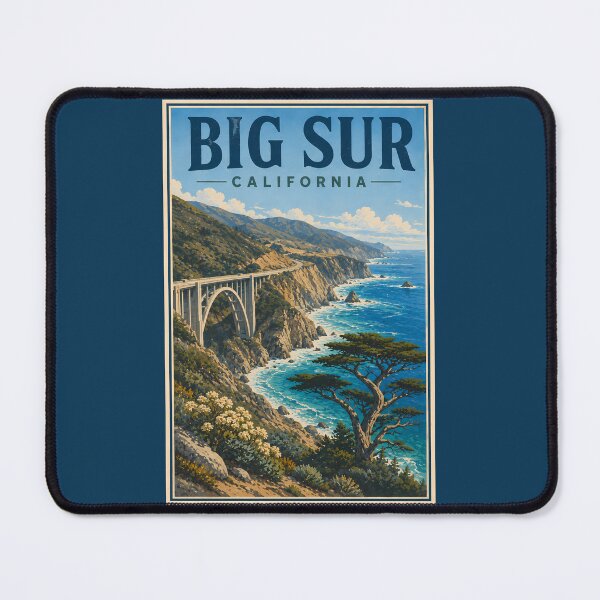 Item preview, Big Sur California Illustration Travel Art Vintage designed and sold by KrisSidDesigns.