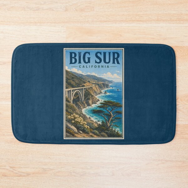 Item preview, Big Sur California Illustration Travel Art Vintage designed and sold by KrisSidDesigns.