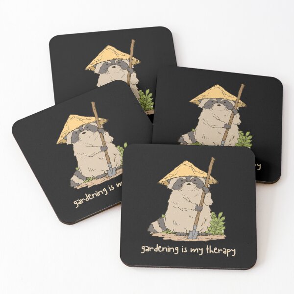 Item preview, Gardening Is My Therapy Gardener Raccoon | Wholesome Plant Lover Art designed and sold by kuwagatamushi.