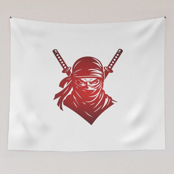 Item preview, Red Ninja Warrior with Katana Swords Japanese Assassin Graphic T-Shirt designed and sold by KarimFisal.