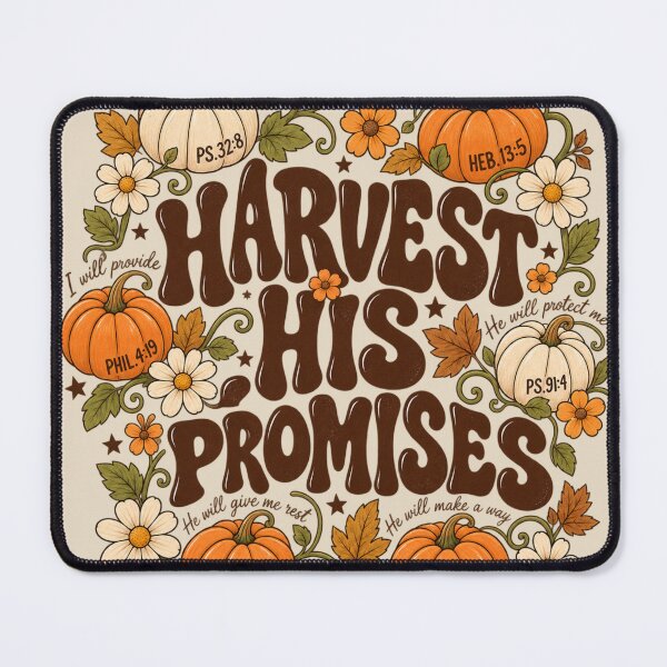 Item preview, Harvest His Promises Christian Autumn Pumpkin Bible Verse Graphic designed and sold by PACS0011.