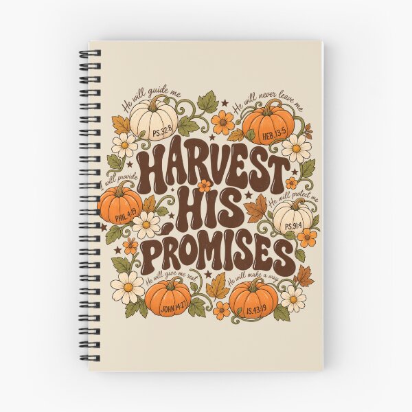 Item preview, Harvest His Promises Christian Autumn Pumpkin Bible Verse Graphic designed and sold by PACS0011.